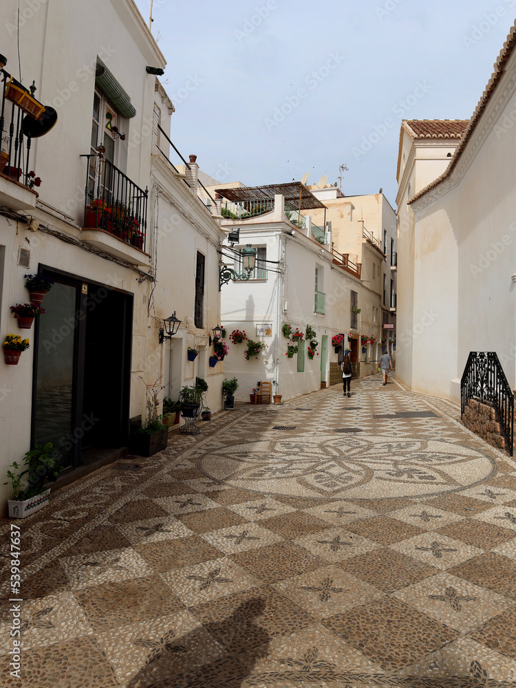 Tiled streets of Spanish resort town Nerja