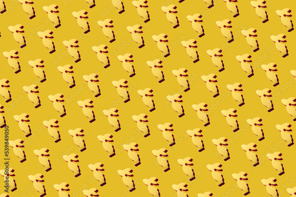 rabbit pattern on the yellow background