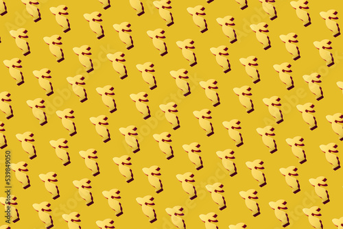 rabbit pattern on the yellow background
