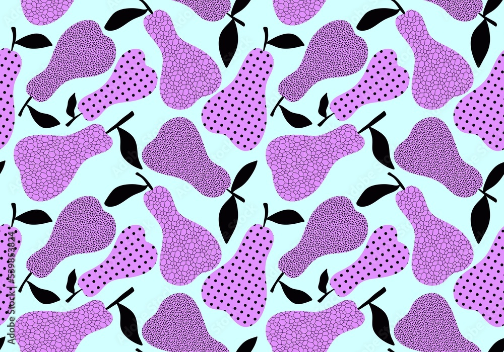 Summer fruit seamless autumn harvest pears pattern for wrapping paper and fabrics and linens and kids clothes