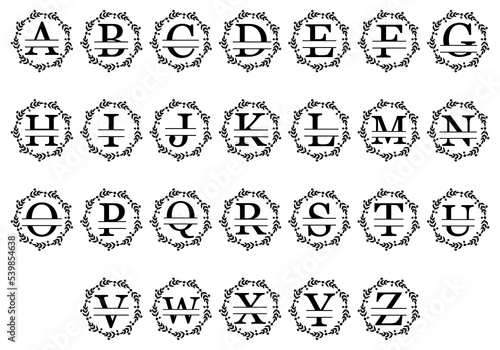 Floral monogram letters designs.