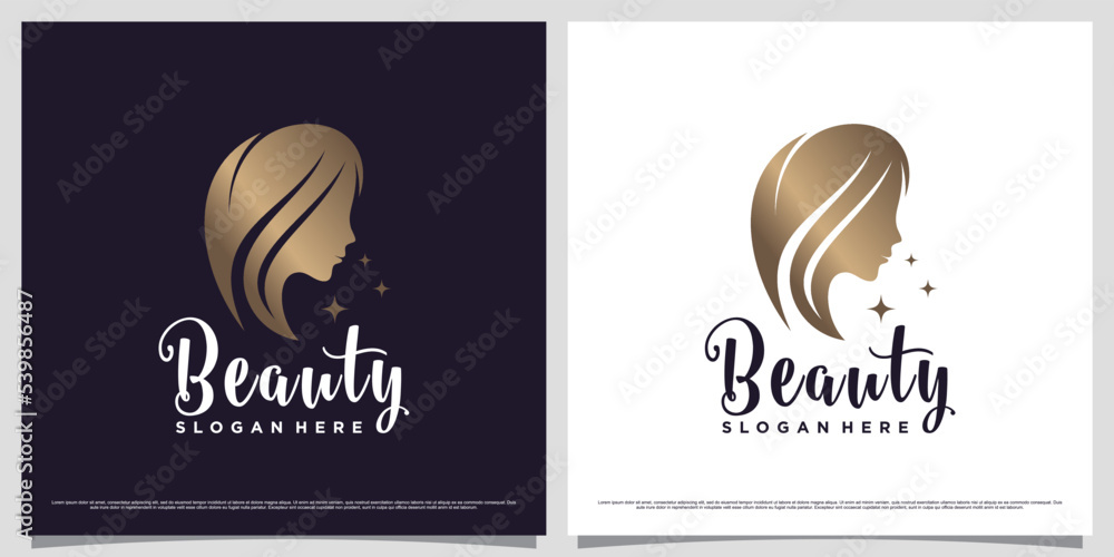 Beauty women logo design template for beauty salon with modern style concept