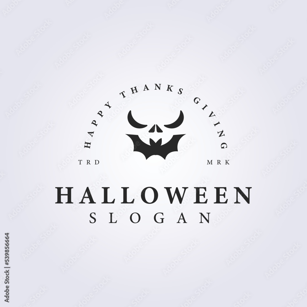 scary bat halloween face vector logo icon template illustration design scary bat halloween face vector logo icon template illustration design