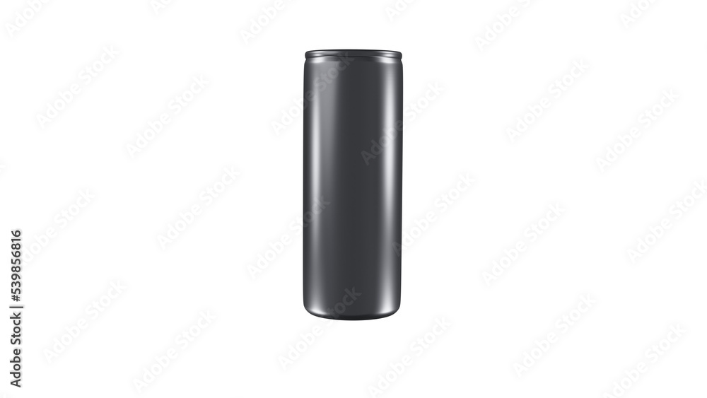 Realistic aluminium high can or tin for mineral water or soda in silver colour isolated on transparent background. Minimal concept. 3D render Realistic aluminium high can or tin for mineral water or soda in silver colour isolated on transparent background. Minimal concept. 3D render