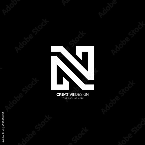 Creative letter N line art monogram logo