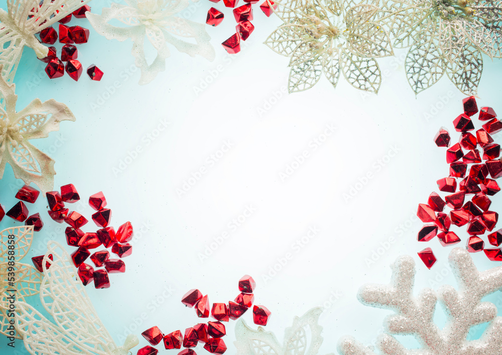 winter christmas background with snowflakes and twigs for cards desktop wallpaper banners with empty space centered for text