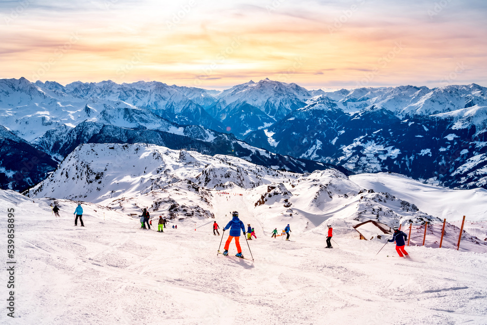 Obraz premium Skigebiet, Zillertal, Tirol, Österreich