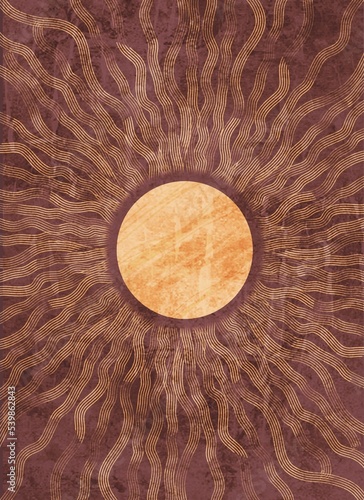 Sun print boho minimalist printable wall art geometric abstract sunset print. Modern acrylic Art Print. Abstract Minimal Background. Bohemian printable wall art poster