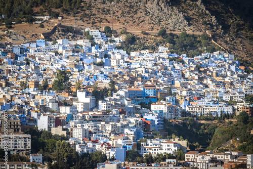 panorama view over blue city of Chefchaouen, morocco, north africa, rif mountains © Andrea Aigner