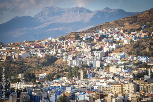 panorama view over blue city of Chefchaouen, morocco, north africa, rif mountains © Andrea Aigner