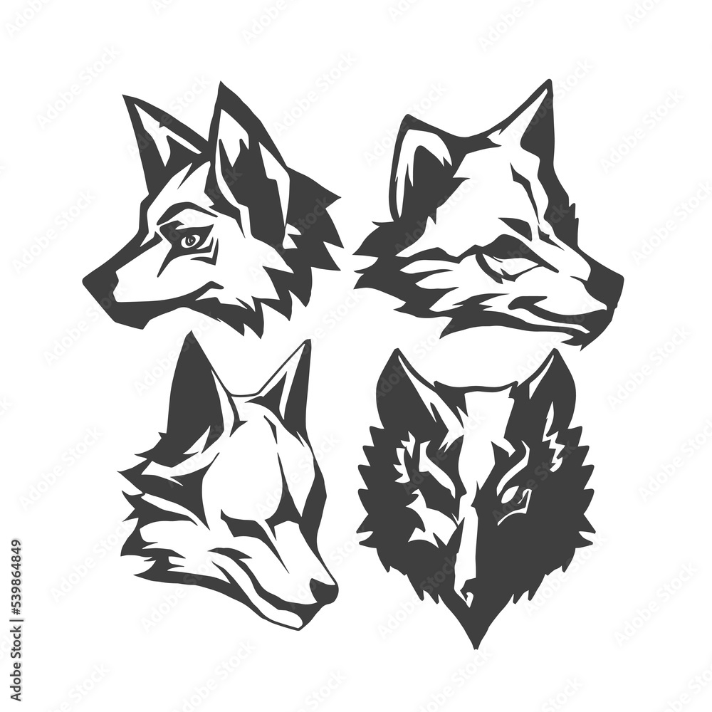Fototapeta premium wolf head vector logo wild