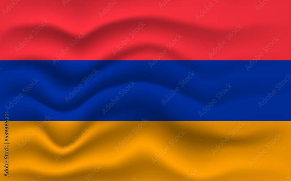 Naklejka premium Armenia flag waving, closeup background. illustration