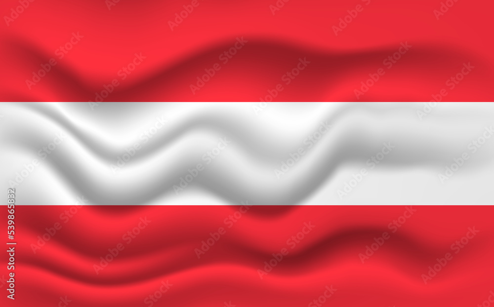 Austria flag waving, closeup background. illustration Austria flag waving, closeup background. illustration