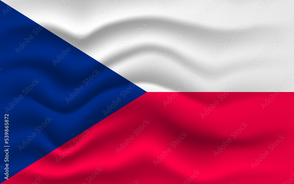 Czech Republic flag waving, closeup background. illustration Czech Republic flag waving, closeup background. illustration