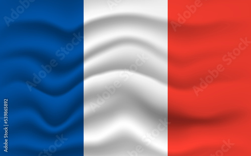 France flag waving, closeup background. illustration