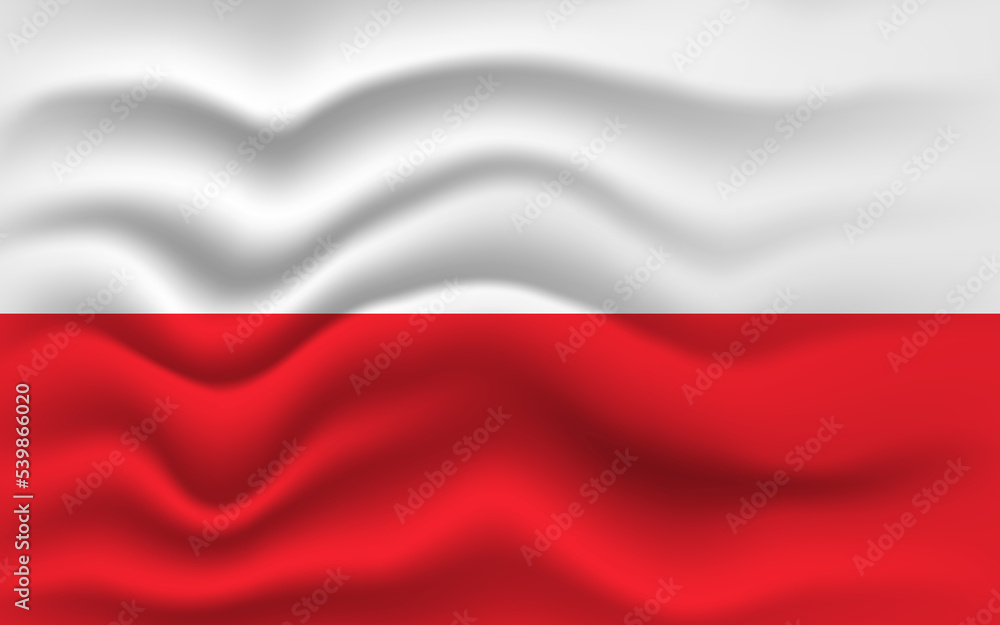 Poland flag waving, closeup background. illustration Poland flag waving, closeup background. illustration