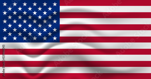 United States of America flag waving, closeup background. illustration