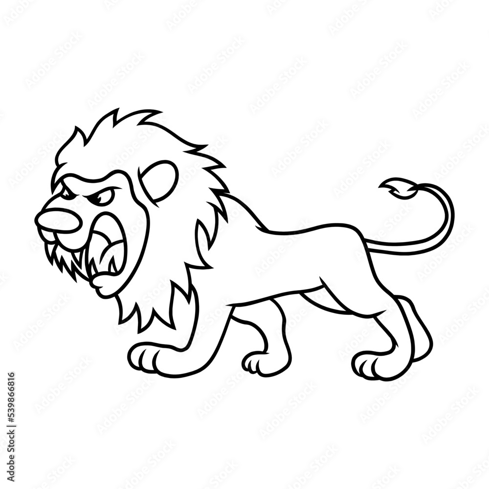 lion illustration. cartoon animal character