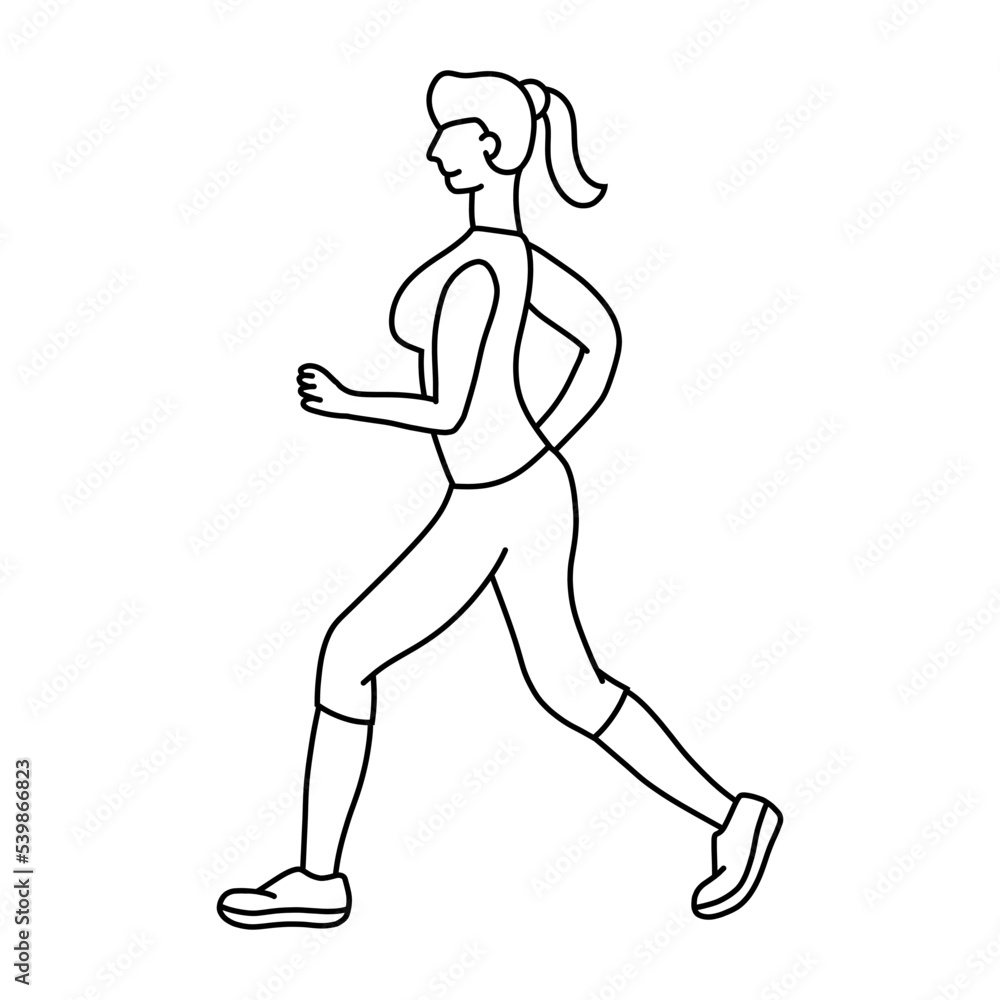 woman running sport. girl icon healthy person