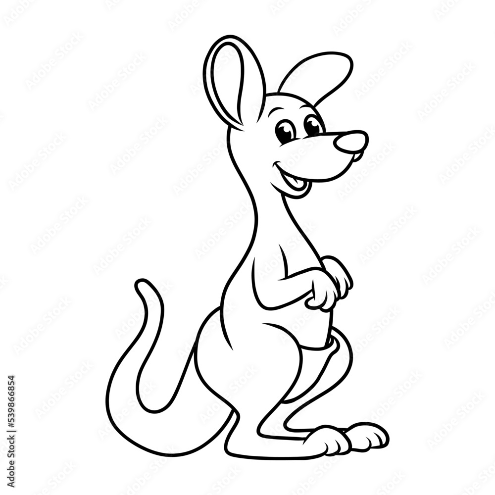 kangaroo cartoon kids drawing Stock Vector Adobe Stock