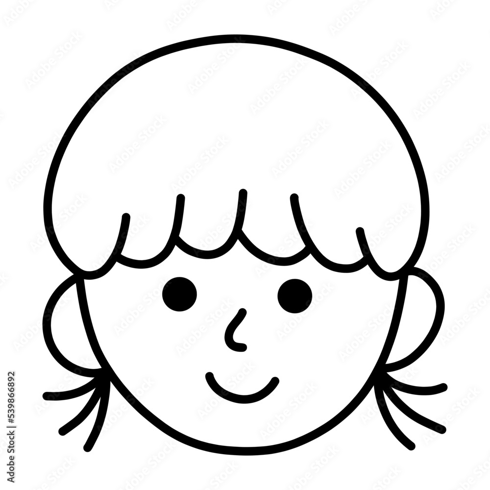 Kids girl cartoon. woman character avatar icon Kids girl cartoon. woman character avatar icon