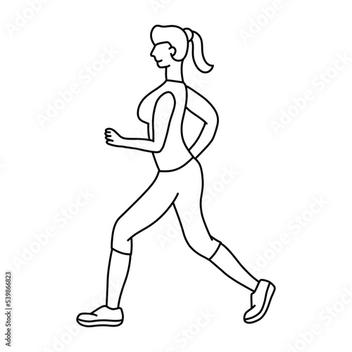 woman running sport. girl icon healthy person