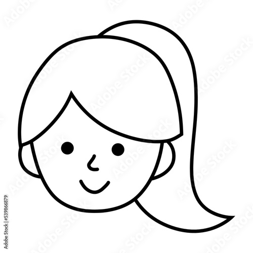 Kids girl smile cartoon. woman character avatar icon