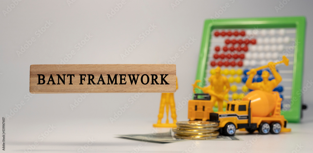 Fototapeta premium Bant Framework written on wooden surface. Economy and markets.