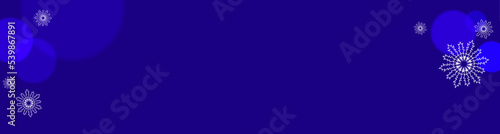 Dark blue gradient banner with bokeh blue lights.