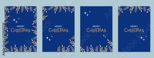 Christmas and New Year vector flyer, banner, booklet, brochure cover, coupon, voucher, invitation card templates collection