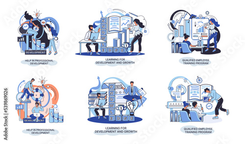 Help in professional development. Qualified employee training program. Learning for software development and growth. Agile project management devOps team, project life scrum meeting. Creative metaphor