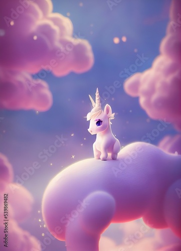 Fotografija Close up of cute baby unicorn.