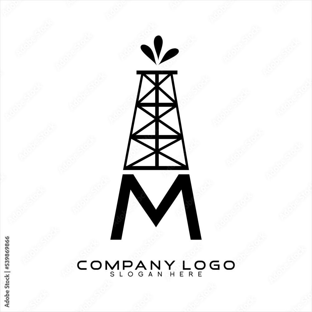Tower vector logo design with letter M Tower vector logo design with letter M