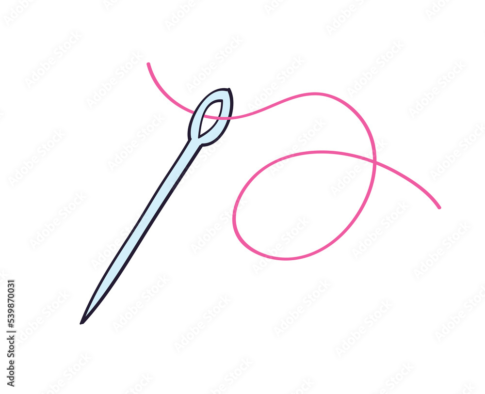 Sewing needle and thread isolated vector illustration Sewing needle and thread isolated vector illustration