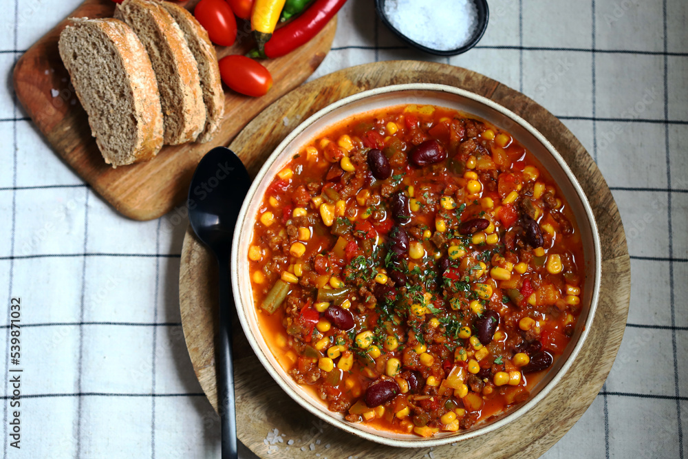 Chile con carne. Traditional Mexican dish.