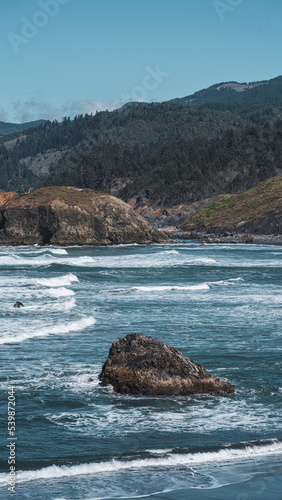 waves crashing on the rocks along the north western coastline in extremely crisp detail