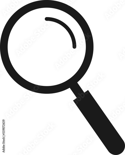 Loupe symbol. Magnifier glass icon. Search symbol. Isolated loupe in black. Magnifying glass sign. Magnifier in png photo