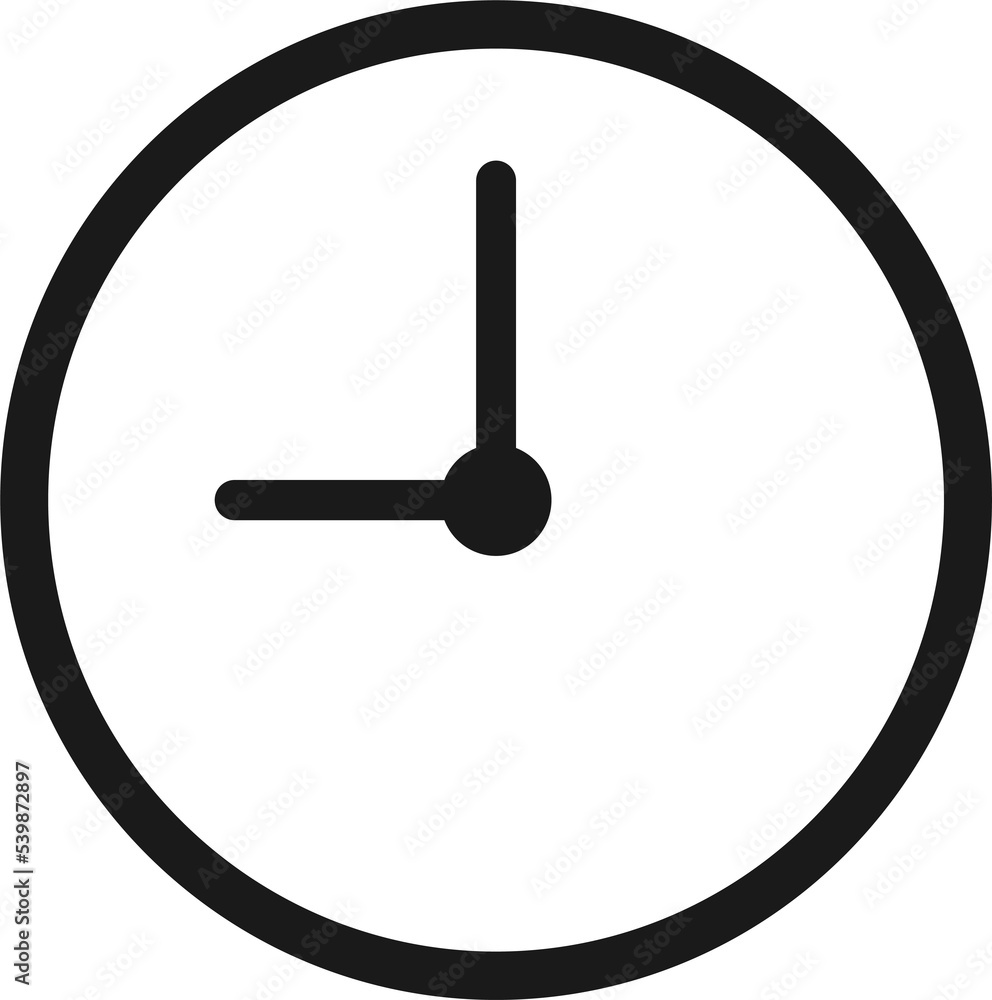 Clock symbol. Round watch icon. Stopwatch symbol. Clock icon in png.  Transparent watch symbol Stock-Illustration | Adobe Stock