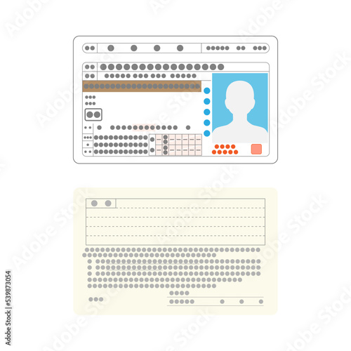 運転免許証の表面と裏面のイラスト