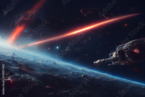 space opera battle illustration 