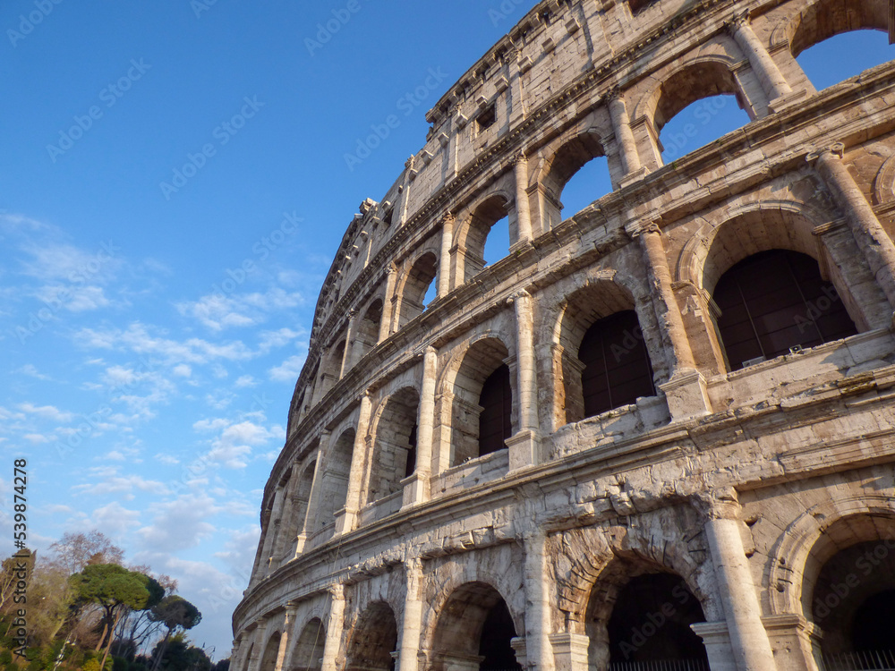 ancient roman colosseum in rome, italy