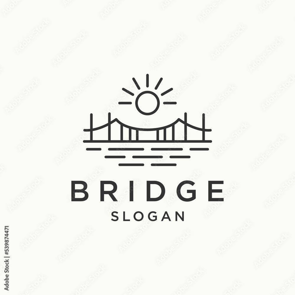 Bridge logo icon flat design template