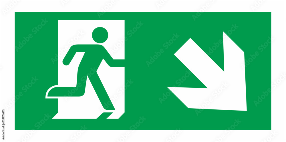 Exit Routes Lettering Emergency Escape Sign Symbols Exit routes In Compliance with ...