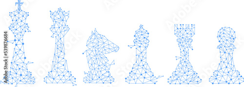 low polygon dot connected line of chess piece. icon for planning and strategy thinking