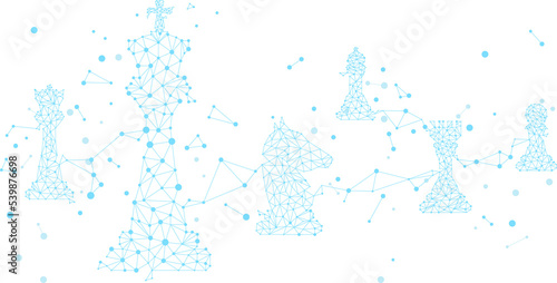 low polygon dot connected line of chess piece vector. icon for planning and strategy thinking