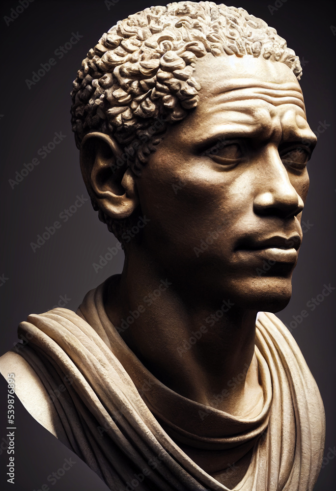 Statue of a person stone. Roman style. AI render. Statue of a person stone. Roman style. AI render.