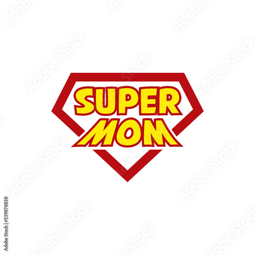 Super mom logo. Mother day concept. superhero