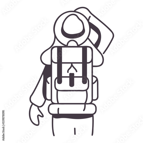 Woman hiking icon