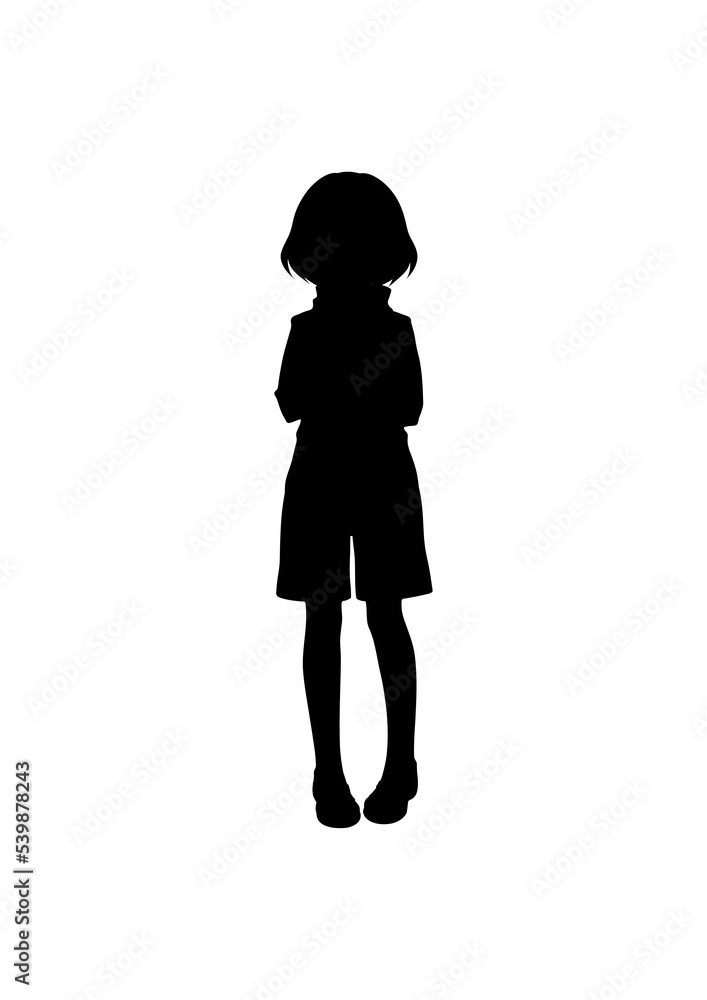 Silhouette illustration of anime character	