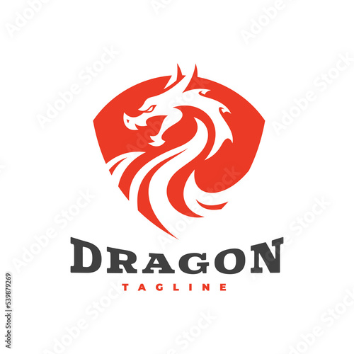 Dragon and shield emblem illustration, dragon logo vector icon Free Download Dragon and shield emblem illustration, dragon logo vector icon - GFXLoad